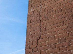 cracked brick wall 